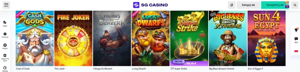 Aplikacja mobilna SG Casino