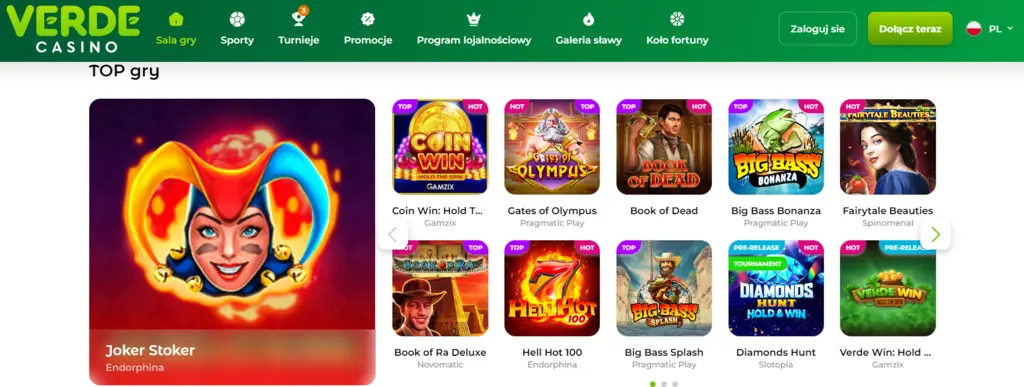 Aplikacja mobilna Verde Casino